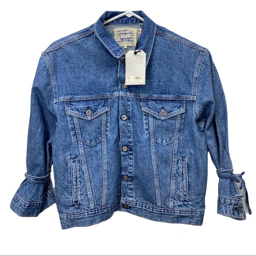 NWT Levi Strauss Original Riveted Blue Jean Jacket Womens Medium MSRP $248